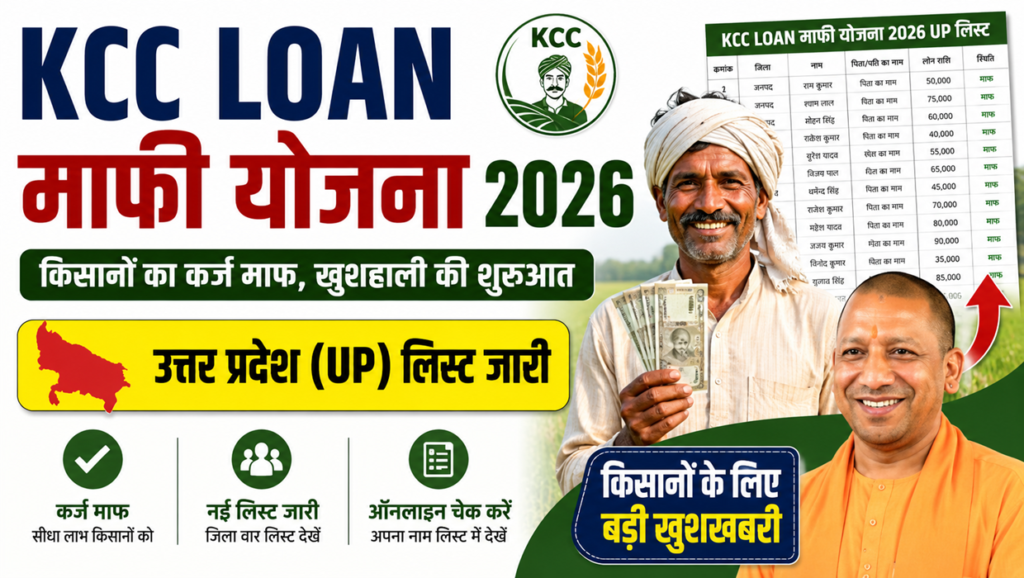 kcc loan mafi yojana 2026 up list