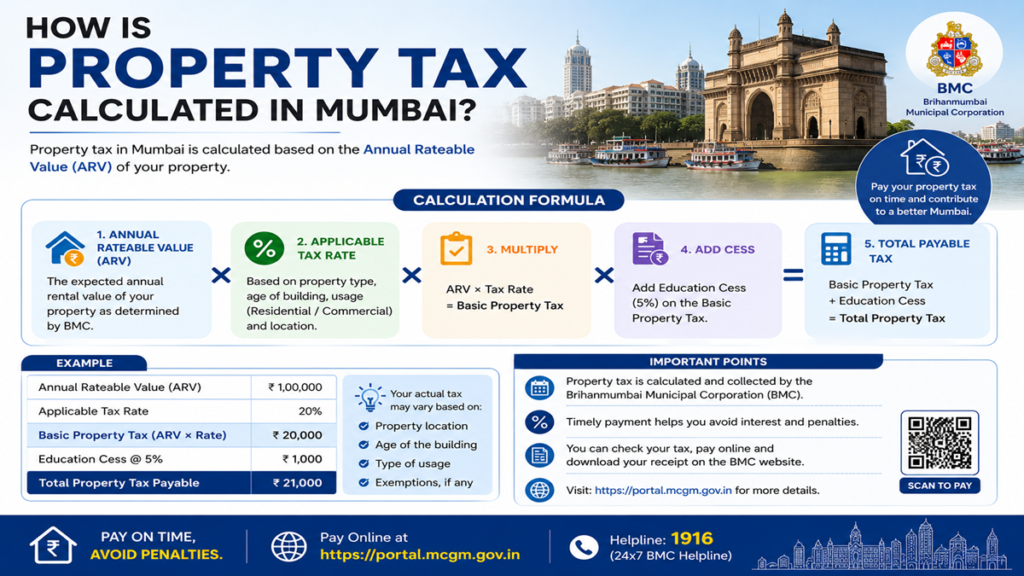 How is property tax calculated in Mumbai