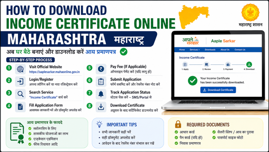 how to download income certificate online maharashtra