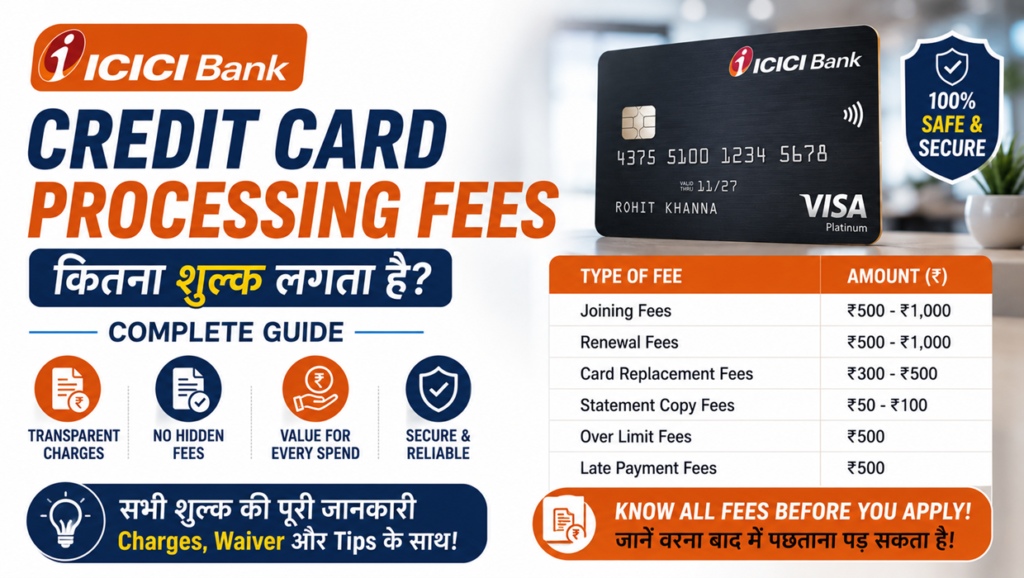 icici credit card processing fees