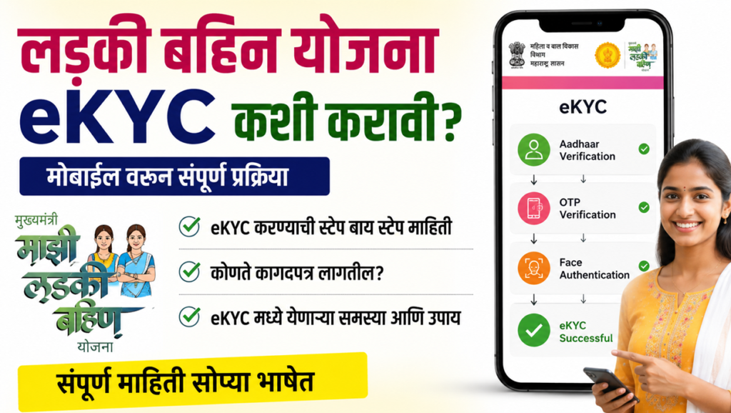 ladki bahin yojana ekyc kashi karavi mobile varun