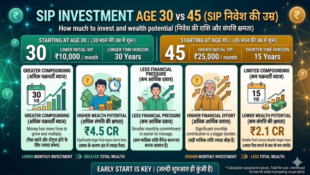 sip investment age 30 vs 45