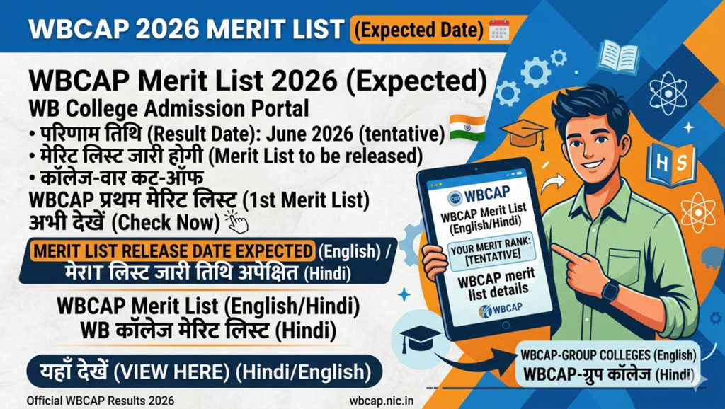 wbcap merit list 2026 date west bengal