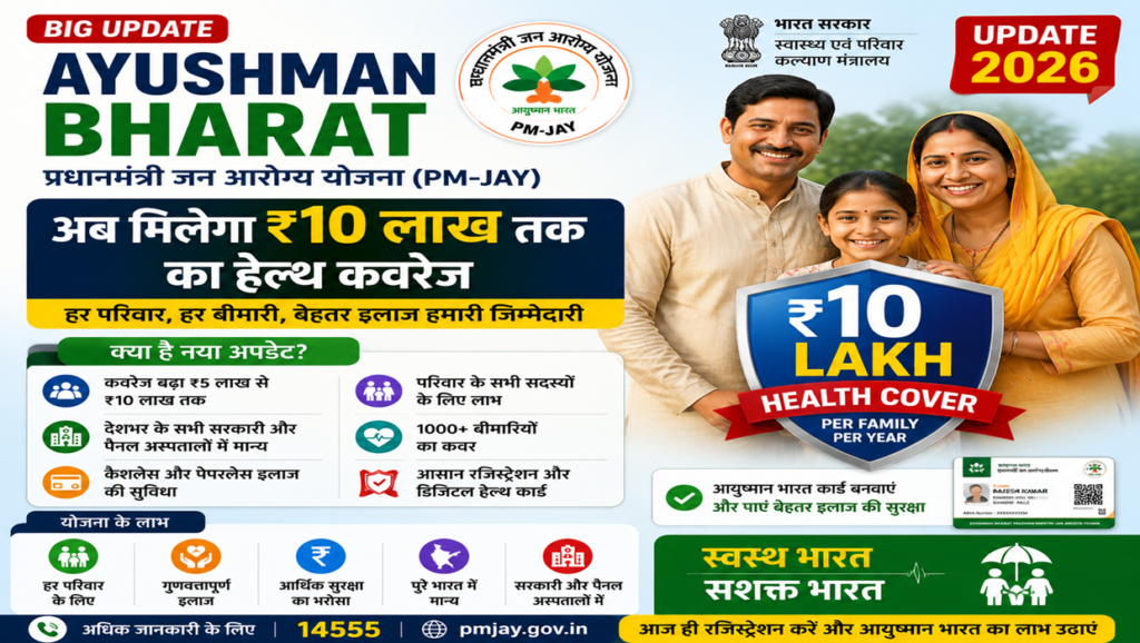 Ayushman Bharat 10 lakh cover update