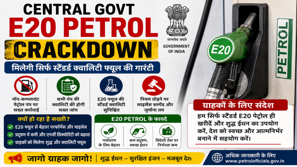 central govt e20 petrol crackdown
