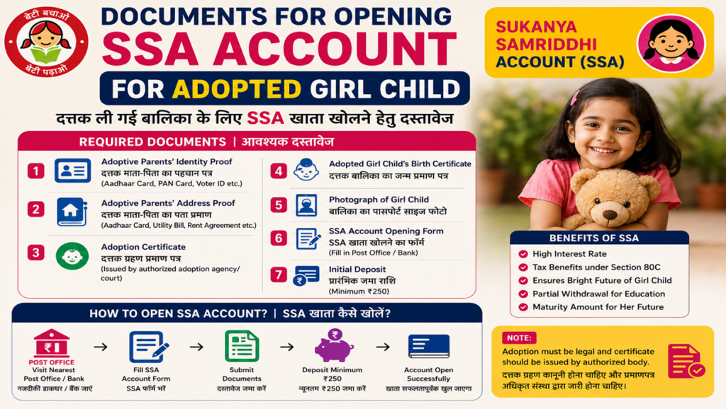 documents for opening ssa for adopted girl child