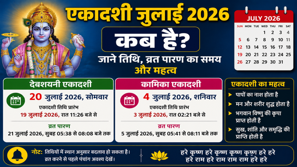 ekadashi july 2026 kab hai