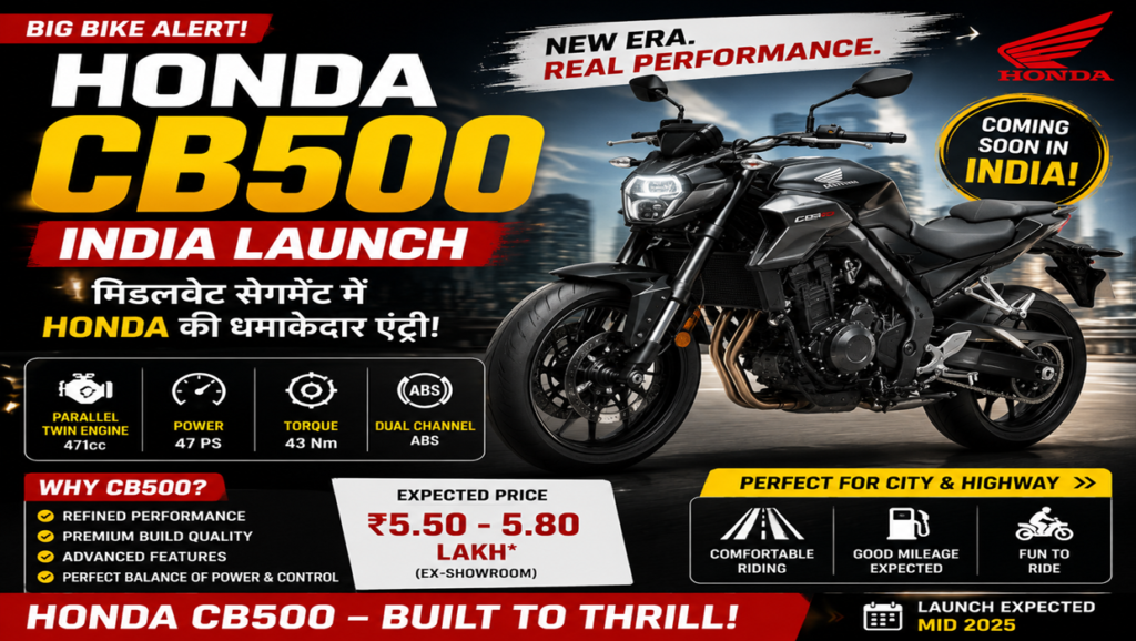 honda cb500 india launch