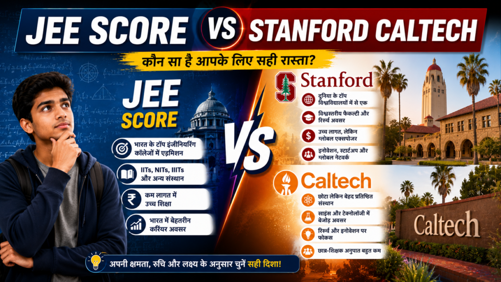 jee score versus stanford caltech