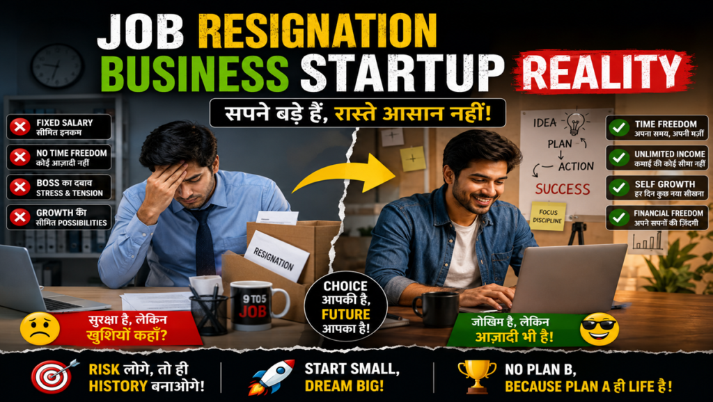 job resignation business startup reality