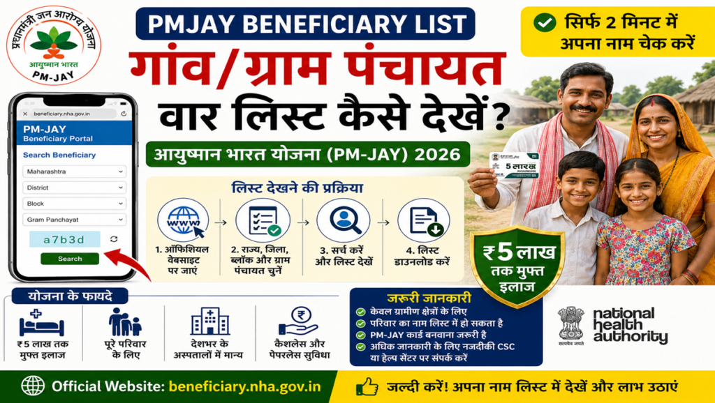 pmjay beneficiary list village wise