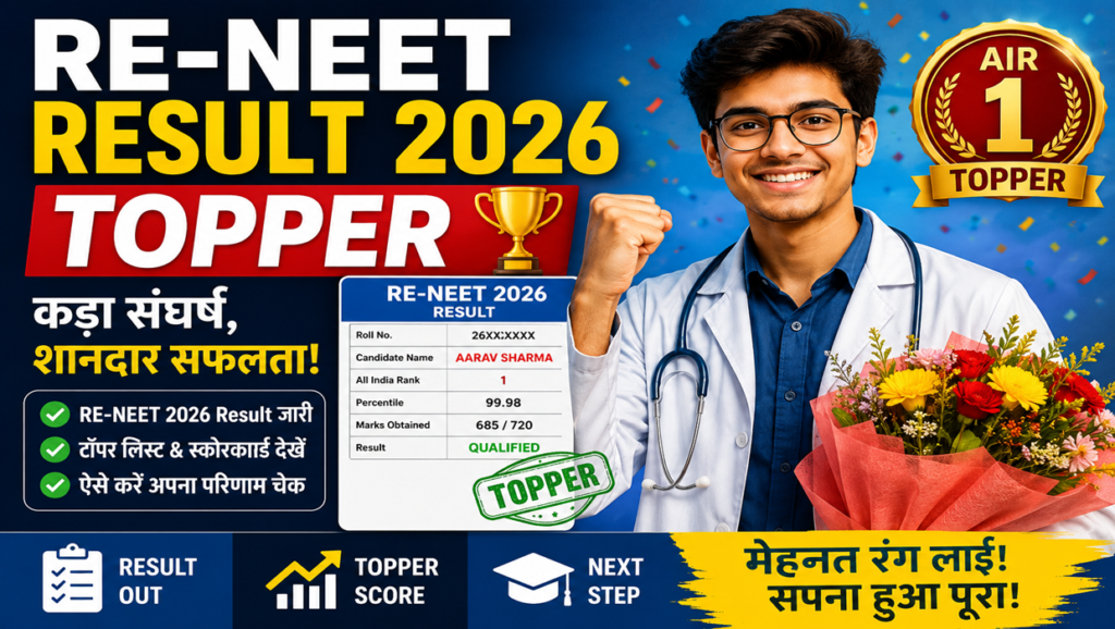 re neet result 2026 topper