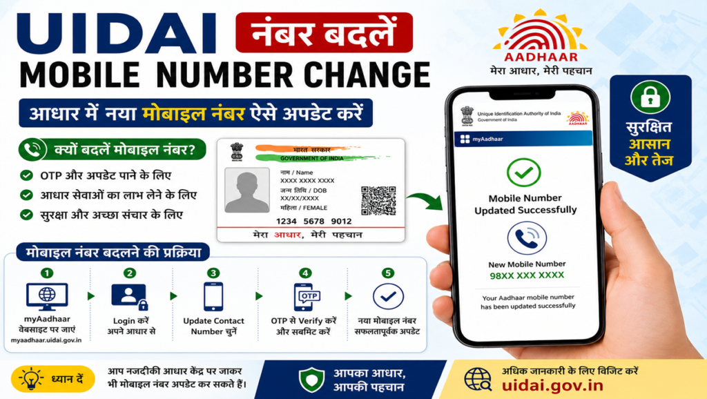 uidai number change
