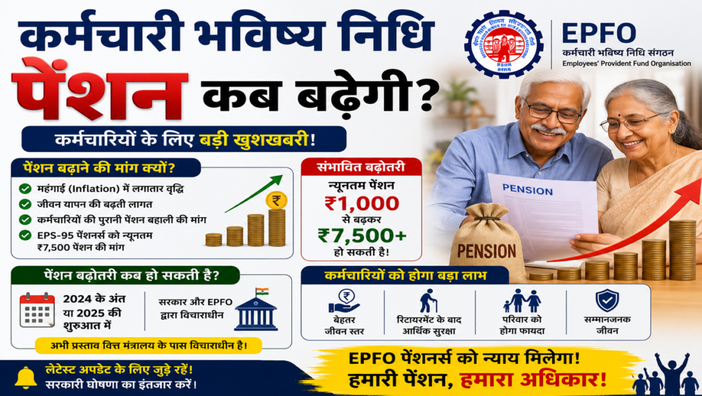 कर्मचारी भविष्य निधि पेंशन कब बढ़ेगी