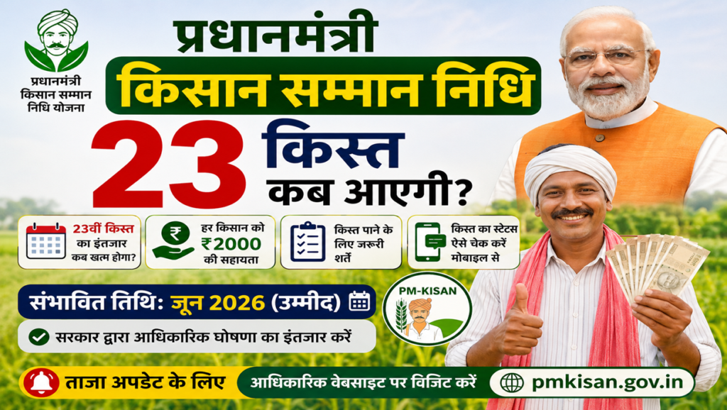 प्रधानमंत्री किसान सम्मान निधि 23 किस्त कब आएगी